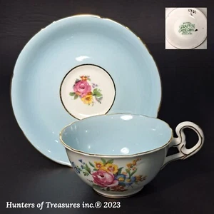 Vintage Royal Crafton England bone China light blue teacup set 1331 2 - Picture 1 of 9