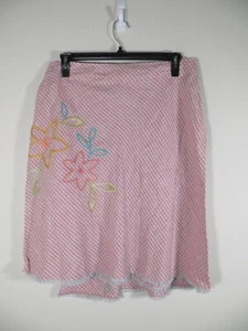 J. Jill Women's Plus Size Skirt w/Embroidered Flower Design Pink Size 16P NWT - Picture 1 of 9