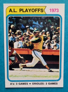 1974 Topps #470 AL Playoffs 1973 Reggie Jackson A's Baseballkarte HOF Near Mint - Bild 1 von 2