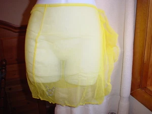 Sarong transparente para nadar Playboy talla 6/mediano amarillo claro nuevo con etiquetas - Imagen 1 de 1