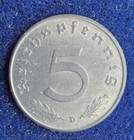 Münze Deutsches Reich 3. Reich 5 Reichspfennig 1941 D in fast Stempelglanz