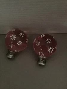 Pottery Barn Kids - Pink, "Daisy", Curtain Rod Acrylic Finials (Set Of 2) - Picture 1 of 3