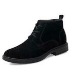 Men's Ankle Chelsea Boots Lace-Up Faux Suede Workwear Stretch Shoes Size 38-47 D