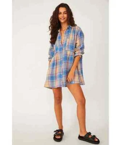 Free People L98207 Damen Sunrise Combo The Voyage Shirtkleid Größe S - Bild 1 von 6