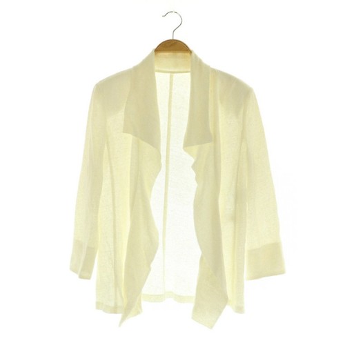 OFF WHITE Giacca lino doppia ape WB 3 4 maniche taglio 40 bianco sporco MY usata eb2c9190688c36