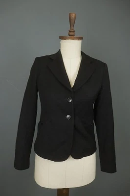 A.P.C. Black 100% Wool Two Button Single Breasted Formal Blazer Jacket Size 38 - Image 1 of 4