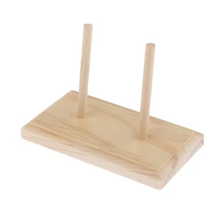 2 Spool Unpainted Wood Bobbin Thread Thread Holder Storage - Picture 1 of 3