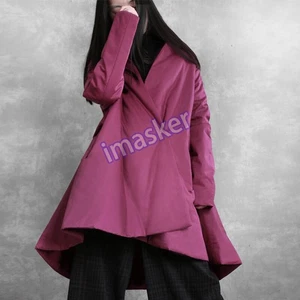 Retro Style Punk Cloak Womens Cotton Padded Mid Long Coat Cotton Padded Overcoat - Picture 1 of 27