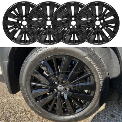 Black Clip On Skin Covers 4PC FOR 2022-2025 Nissan Pathfinder Platinum 20" Wheel - Image 1 of 4