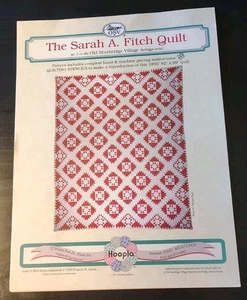 The Sarah A Fitch Quilting Pattern Hand & Machine Pieced 1999 Frances H Quinn  - Picture 1 of 6