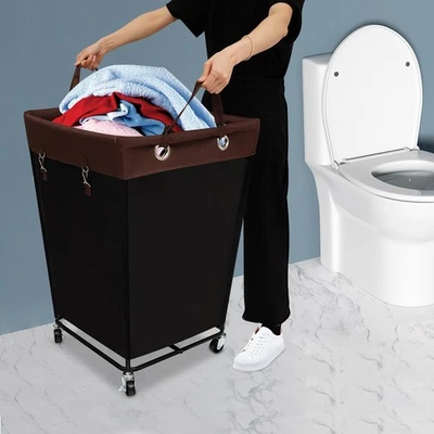 Commercial Laundry Hamper 210L Industrial Laundry Cart w/ Heavy Duty Iron Frame - Image 1 of 4