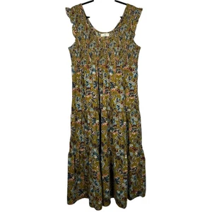 Natural Life Olivea geblümtes gesmoktes Stufen Maxikleid Damen Gr. XL Boho Indie - Bild 1 von 7