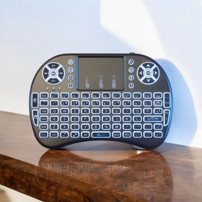 Backlit Mini Wireless Keyboard 2.4G with Touchpad for Android PC TV w Cord W Bat - Image 1 of 2