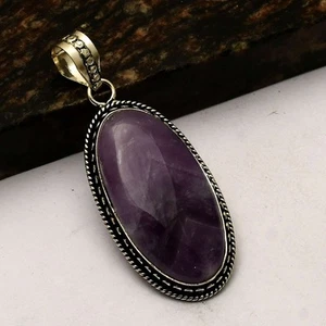 Amethyst Gemstone Handmade Pendant Jewelry Gift For Girlfriend 2.4" AP-16588 - Imagen 1 de 1