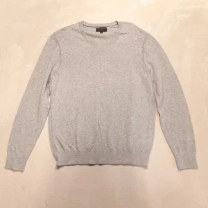 Banana Republic Mens Heather Cotton Yarn Sweater Large Gray V-Neck  - Picture 1 of 9