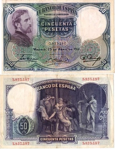 ESPAÑA 50 PESETAS DE 1931 - Picture 1 of 1