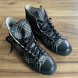 Converse Chucks Leder schwarz-silber Gr. 42,5 UK 9 (selten) - Bild 1 von 5