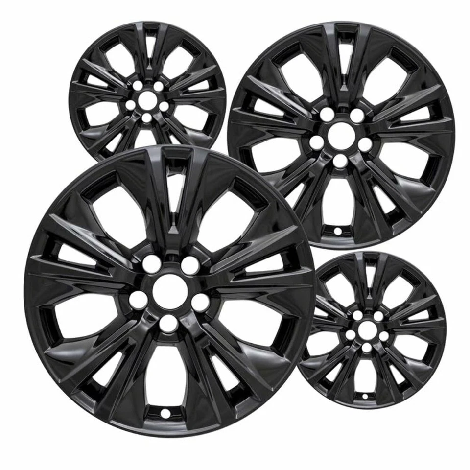 4 Gloss Black 18" Impostor Wheel Skins for 14-19 Toyota Highlander Rim Covers Foto 1 de 4