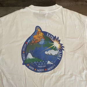 Vintage Authentic NASA EOS-AM1 EOS TERRA ATLAS IIAS White Cotton T-Shirt Size L - Picture 1 of 7