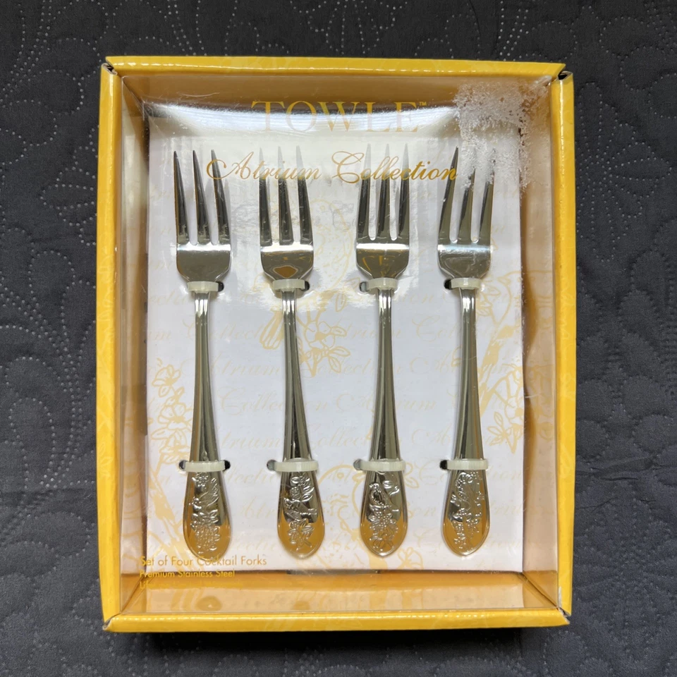 Towle 5082643 Atrium Stainless Steel Cocktail Fork Set of 4