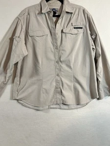 ExOfficio Air Strip Light Vented Outdoor Long Sleeve Shirt Bug Shield XLBeige - Picture 1 of 12