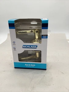 Schlage F40 V FLA 605 Flair Door Lever  Bath Privacy Lock Bright Brass - Picture 1 of 4