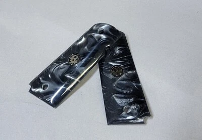 PMG 1911 Black Pearl Acrylic Grips with Black Ruger Medallions