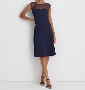 Lauren Ralph Lauren Beaded Georgette Cocktail Dress MSRP $225 Size 18 - Picture 1 of 4