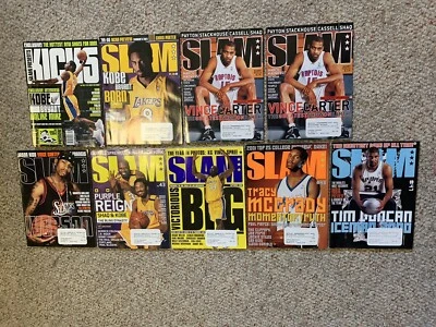 (9) 2000 slam magazine lot Kobe Shaq Carter T-Mac Duncan Iverson Kicks - Image 1 of 4