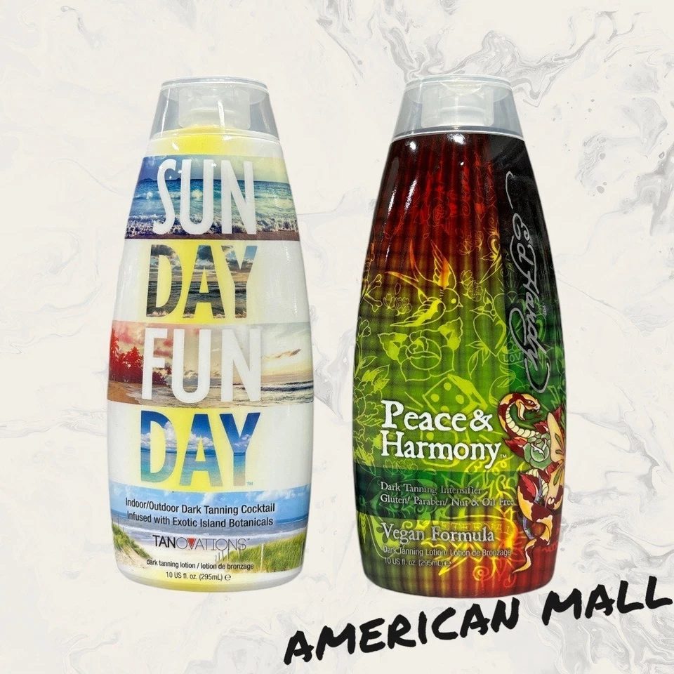 Tanovations Sunday Funday & Ed Hardy Peace & Harmony Tanning Lotion Pack – 2 - Image 1 of 1