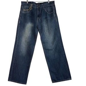 De colección Ecko Unltd. Pantalones de mezclilla para hombre holgados 38x32 Y2K hip hop skater bordados - Imagen 1 de 12