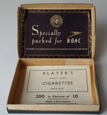 player cigarette cigarettes packets collectable boac empty retail label navy cut plus box vintage