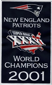 2001 NEW ENGLAND PATRIOTS SUPER BOWL XXXVI 36 CHAMPIONS 14" MINI BANNER Brady - Picture 1 of 1