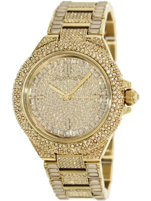 NEW MICHAEL KORS MK5720 CAMILLE PAVE CRYSTALS GOLD STRAP WATCH -2 Y WARRANTY - Image 1 of 4