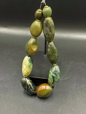 Antiguo Antiguo Antiguo Himalaya Indo Tibetano Aventurina Jade Jaspe Cuentas Raro Superior Foto 1 de 4