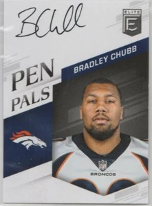 Bradley Chubb 2018 Panini Elite Pen Pals autógrafo a tarjeta de control remoto SP BRONCOS - Imagen 1 de 1