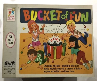 Vintage 1968 Milton Bradley Bucket of Fun Yard Board Game Near Mint - Image 1 of 4
