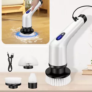 3 in 1 Electric Spin Scrubber Turbo Scrub DIY Cleaning Brush Cordless Chargeable - Picture 1 of 10