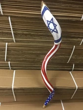 Extra grande 40-42 "pulido a mano Kudu Shofar bandera Israel y nosotros envÃ­o gratis