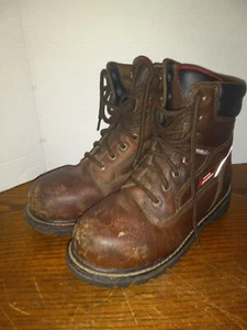 Dickies Steel Toe Mens 7.5 Waterproof Dri Tec Upper Leather Brown Boots - Picture 1 of 11