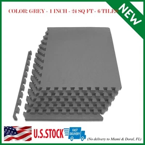 Extra Thick Puzzle Exercise Mat 1", EVA Foam Interlocking Floor Tiles Home Gym - Picture 1 of 7