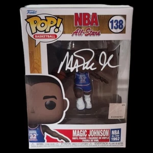 Firmado Magic Johnson Los Angeles Lakers 1992 All Star NBA Funko Pop #138 Beckett - Imagen 1 de 4