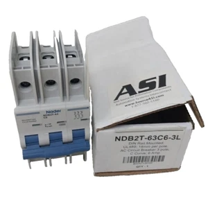Neu ASI Nader NDB2T-63C6-3L 3-polige Einheit geformter Gehäuse-Leistungsschalter - Bild 1 von 8