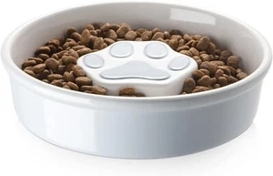 Slow Feeder Dog Bowls Ceramic Dog Bowls for Dry and Wet Food, Non-Slip Slow Dog - Picture 1 of 12