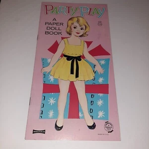 Party Play Vintage 60s Uncut Paper Doll Book - Saalfield Little Girls - Picture 1 of 6