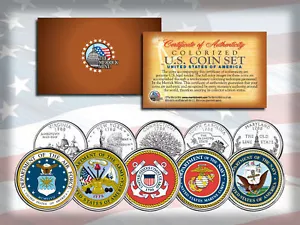 US ARMED FORCES State Quarter 5-Coin Set ARMY NAVY MARINES AIR FORCE COAST GUARD - Picture 1 of 1