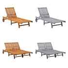 Sun Lounger Outdoor Sunbed Lounge Bed Garden Day Bed Solid Acacia Wood vidaXL 