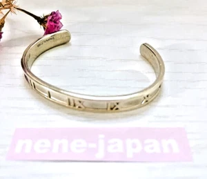 NM TIFFANY &Co. Atlas Roman Numerals Cuff Bracelet Silver 925 From Japan F/S - Picture 1 of 11