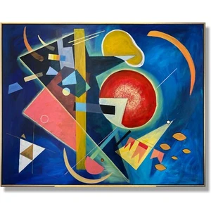 Abstract Colorful Shapes Expressionist Art Kandinsky Style Figurative Art 48x60" - Picture 1 of 8
