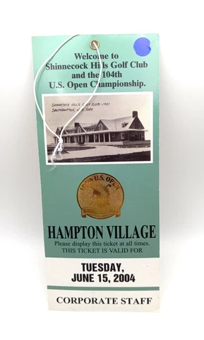 2004 US Open Golf Shinnecock Hills Retief Goosen Win Full Ticket Corporate Staff Cover